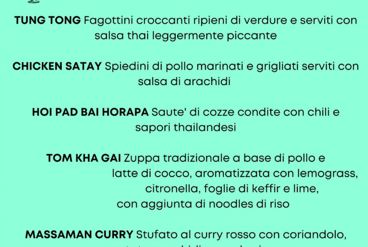 menu thai